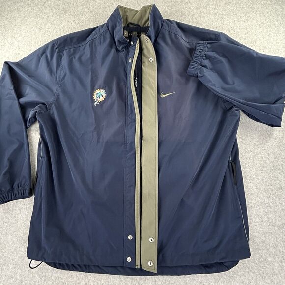 Vtg Nike Jacket Packable Windbreaker Men XL Blue Embrd Miami Dolphins Sun Logo - Picture 5 of 16
